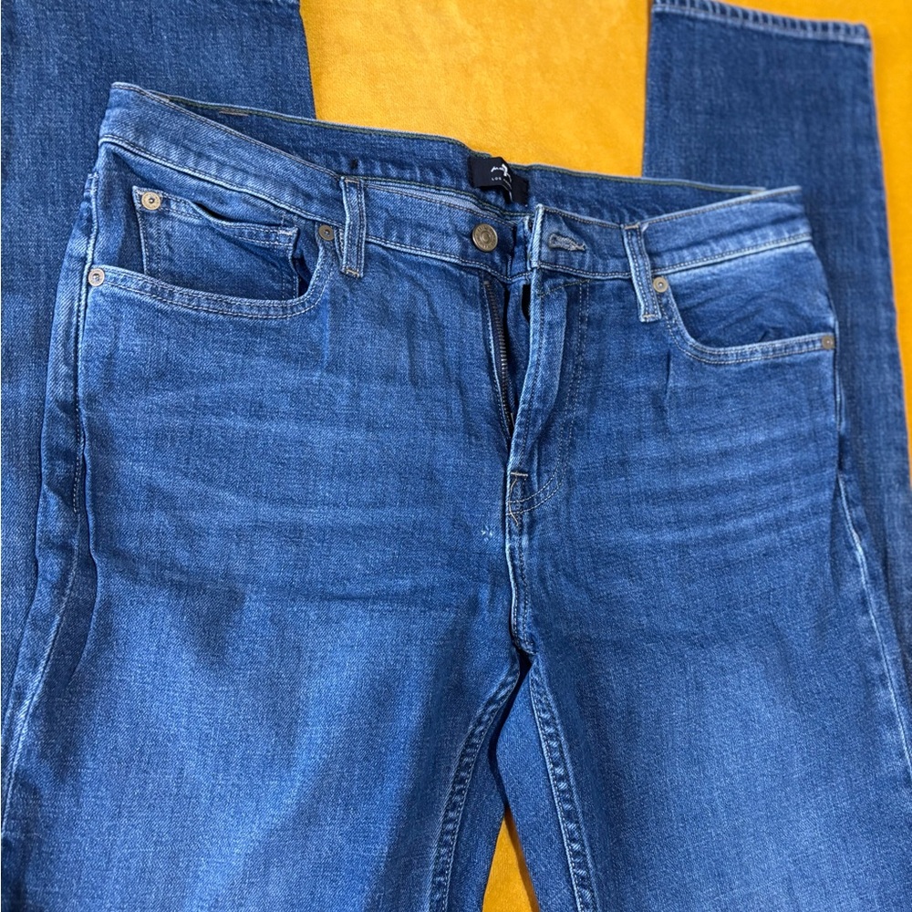 7 For All Mankind Men's Straight Blue Jeans